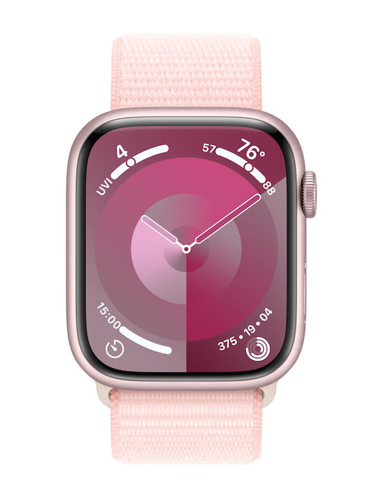 Apple Watch Series 9 45mm mit Pulsmesser (Pink with Light Pink Sport Loop)