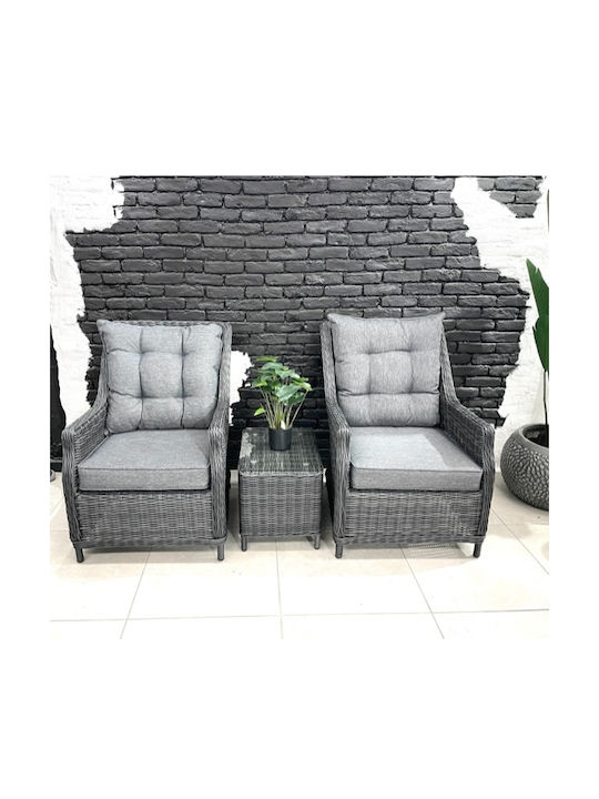 Garden & Outdoor Furniture Sets Living Room Set Pieces Dark Grey with Pillows