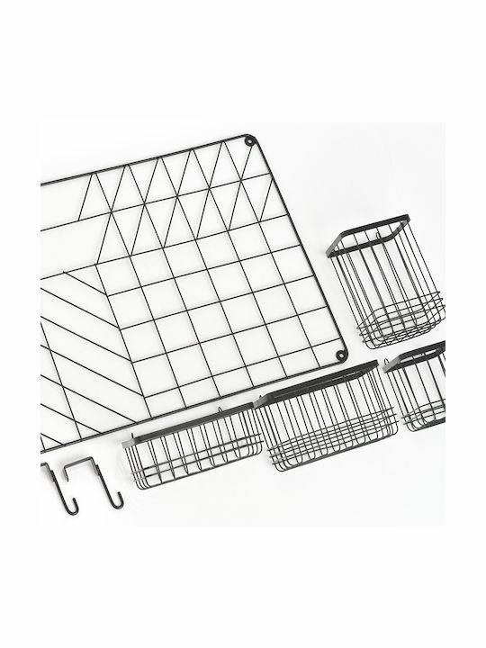 Zeller Επιτοίχια Ραφιέρα Μπάνιου Μεταλλική 46x12x60.3cm Μαύρη