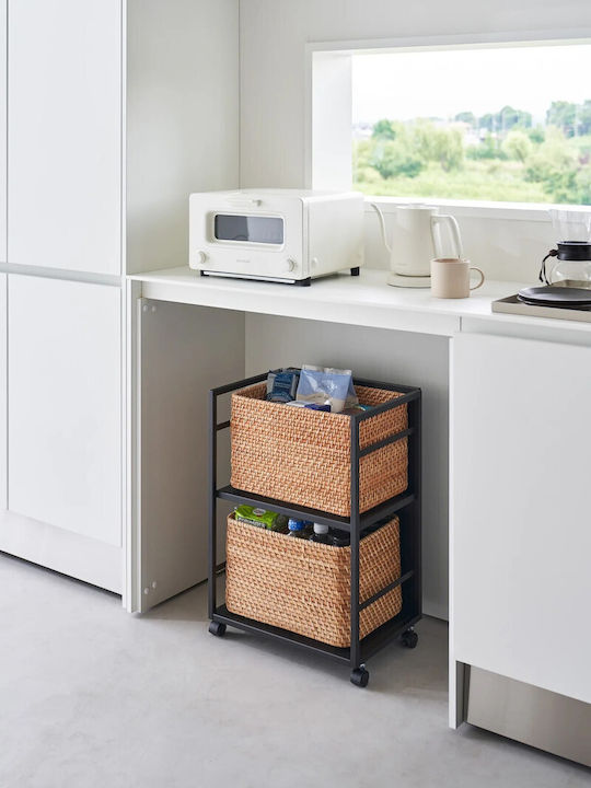 Yamazaki Yamazaki Kitchen Cart Metallic 2 Tiers Black 32x42x60cm
