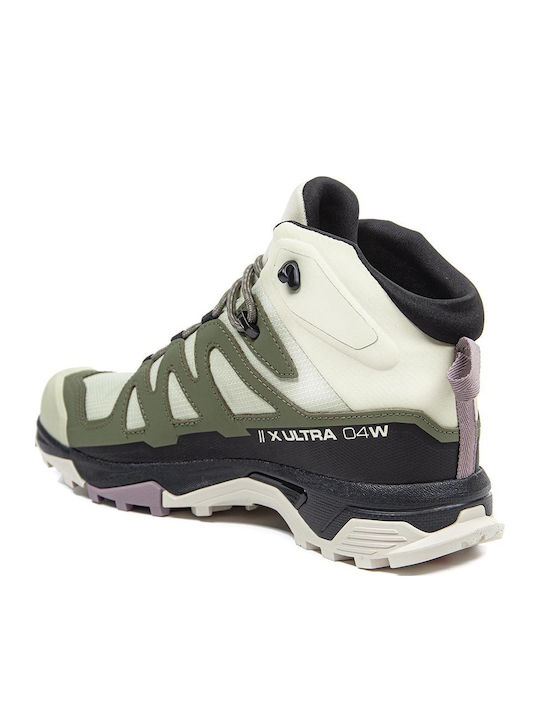 Salomon X Ultra 4 Mid GTX Women's Hiking Waterproof Boots with Gore-Tex Membrane Green