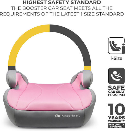 Kinderkraft I-boost Baby Car Seat Booster i-Size with Isofix Pink