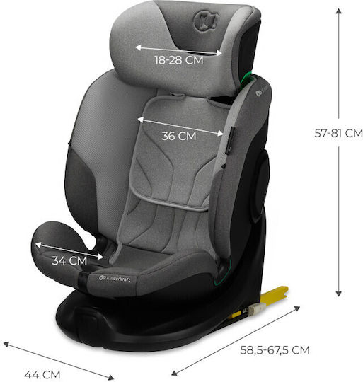 Kinderkraft I-Fix Καθισματάκι Αυτοκινήτου i-Size με Isofix Cool Grey