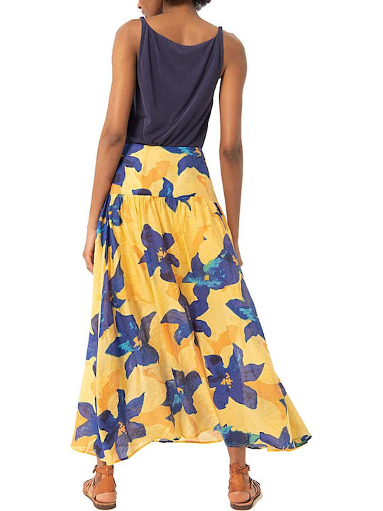 Surkana Yellow Floral Maxi Skirt 524tali623