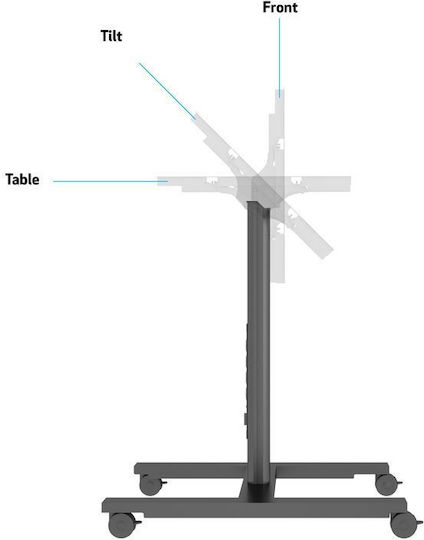 Multibrackets M Public Display Stand 110 HD Tilt & Table Βάση Τηλεόρασης Δαπέδου έως 55" και 80kg Μαύρο