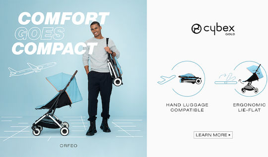 Cybex Orfeo Baby Pushchair Suitable for Newborn Gray Black Frame 6.3kg