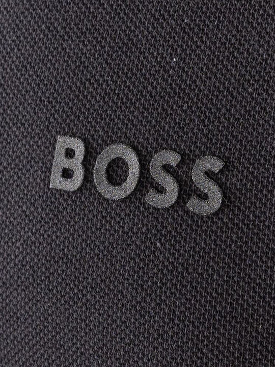 Hugo Boss Bluza Bărbătească cu Mânecă Scurtă Polo Neagră