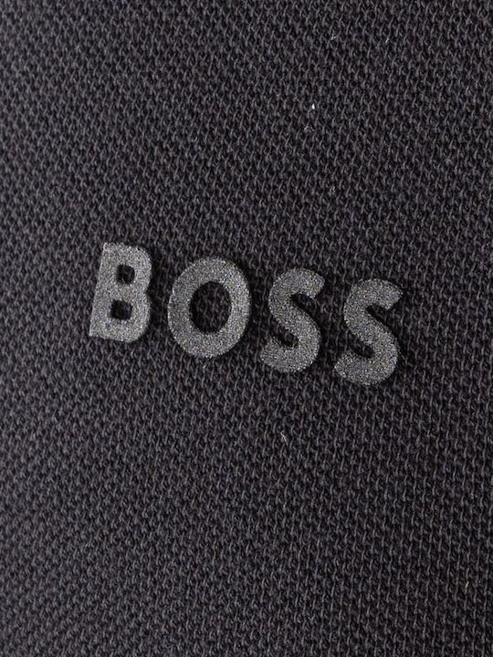 Hugo Boss Ανδρική Μπλούζα Κοντομάνικη Polo Μαύρη