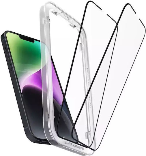 Spigen Displayschutzfolie Vollflächig Gehärtetes Glas Schwarz Für iPhone 17e / 16e / 14 / 13 / 13 Pro