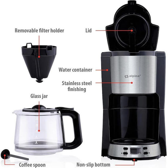 Alpina Appliances Filter Coffee Machine 1000W