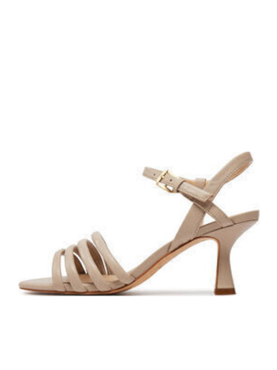 Amali May Leder Sandalen Beige