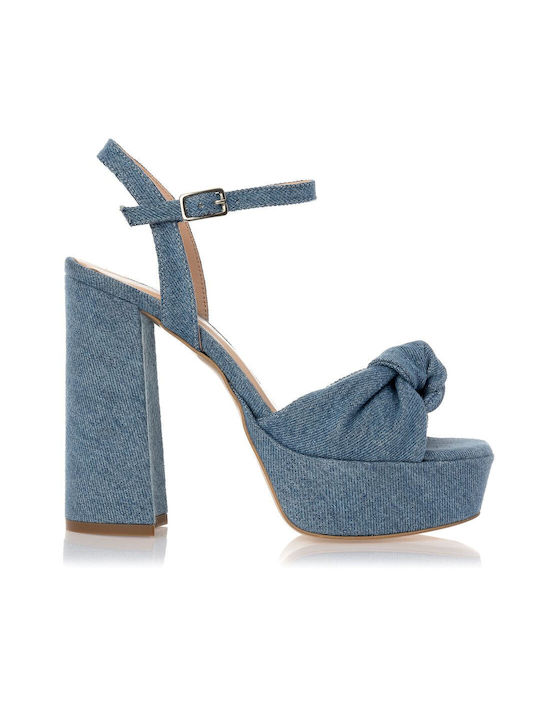 Sante Platform Women's Sandals Blue with High Heel