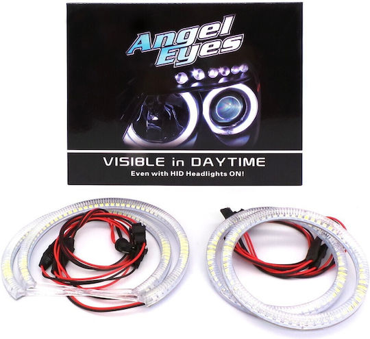Στεφάνια Angel Eyes Φαναριoύ Αυτοκινήτου 12V BMW Σειρά 3 (E90) Λευκό Χρώμα 4τμχ