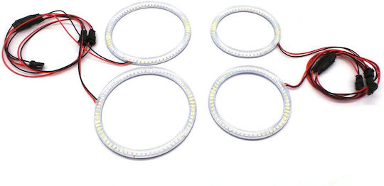 Στεφάνια Angel Eyes Φαναριoύ Αυτοκινήτου 12V BMW Σειρά 3 (E92) Λευκό Χρώμα 4τμχ