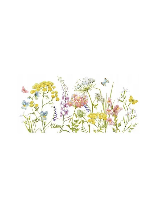 Decorative Wall Sticker For Living Room And Bedroom, Country Flowers, Self-adhesive, 60 X 30 Cm, Original Deals