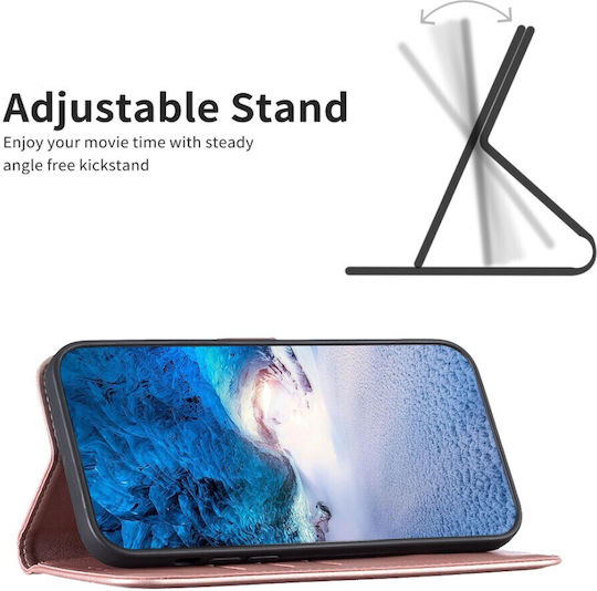 Θήκη Xiaomi Redmi Note 13 Pro 4g / Poco M6 Pro Binfen Color Leather Wallet Series 12 Με Βάση Στήριξης, Υποδοχές Καρτών Και Μαγνητικό Κούμπωμα Ροζ Χρυσό
