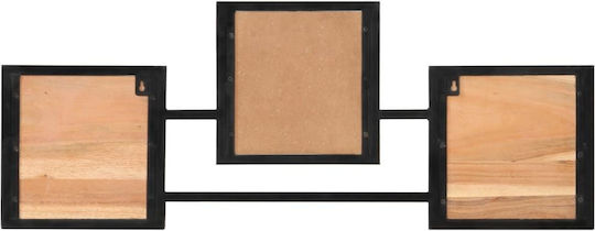 vidaXL Wandhalterung Hölzernes 6 Haken Braune 90x35x1cm