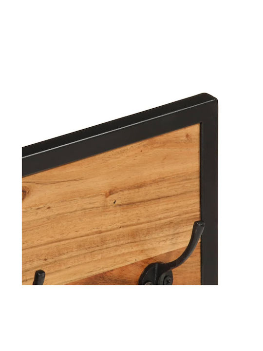 vidaXL Κρεμάστρα Τοίχου Ξύλινη 6 Θέσεων Καφέ 90x35x1cm