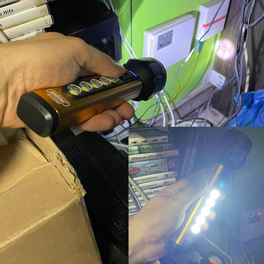Lumină de lucru și de sit, cu baterie Lanternă LED Negru