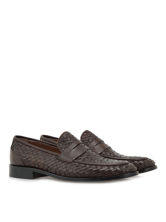 Lorenzo Russo Men's Leather Loafers Brown