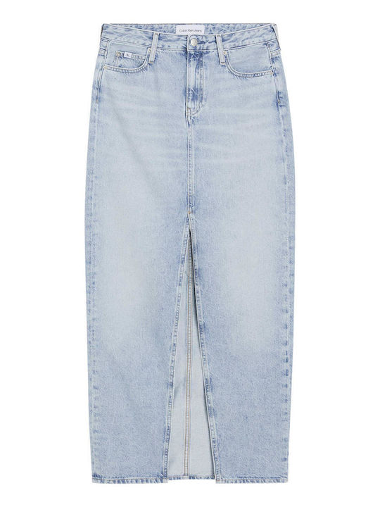 Denim Hoch tailliert Maxi Rock Blau