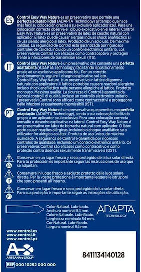 Control Feel Make Feel Προφυλακτικά Nature Easy Way 10τμχ 54mm Natural