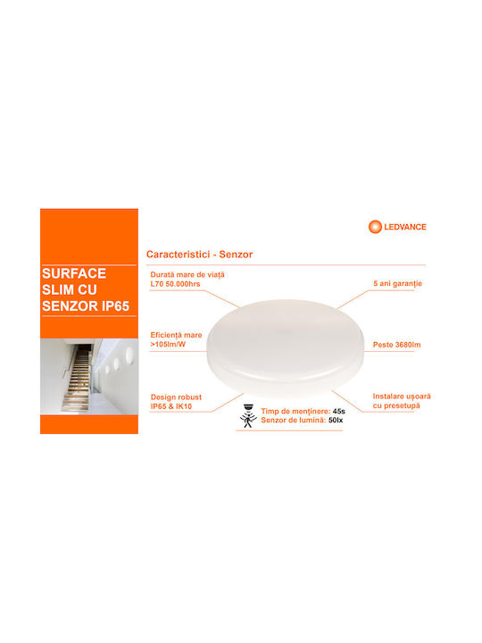 Osram Spot Rotund De Tavan Cu LED Încorporat Și Lumină Alb Natural Albă
