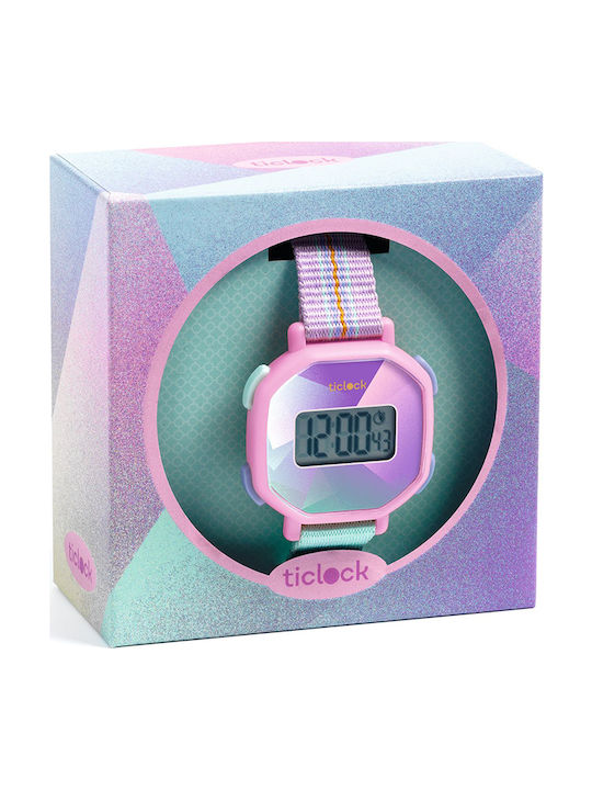 Djeco Kinder-Digitaluhr mit Kautschuk/Plastikarmband Lila