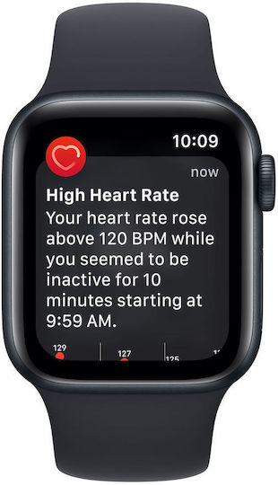 Apple Watch SE 2023 Aluminum 40mm Waterproof with Heart Rate Monitor (Midnight with Midnight Sport Band - M/L)
