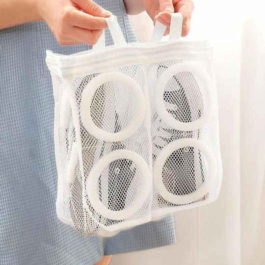 Pungă de spălat pantofi, Zola®, plastic, 28x23x9 Cm, alb