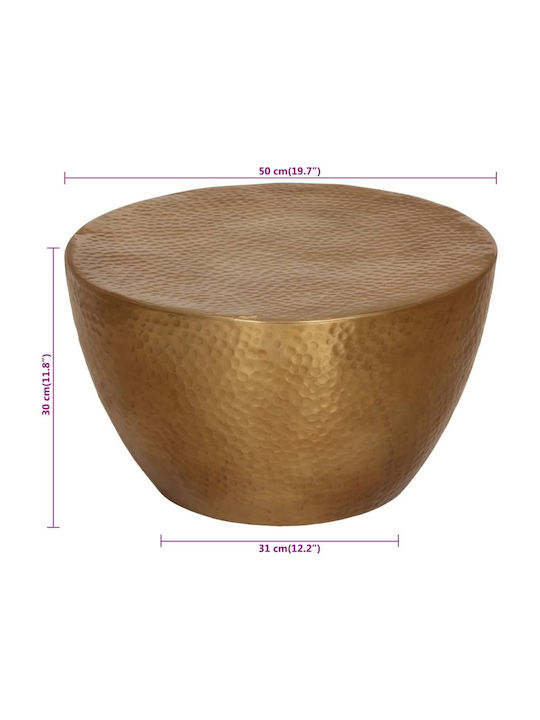Round Aluminum Bronze Side Table 50x50x30 cm