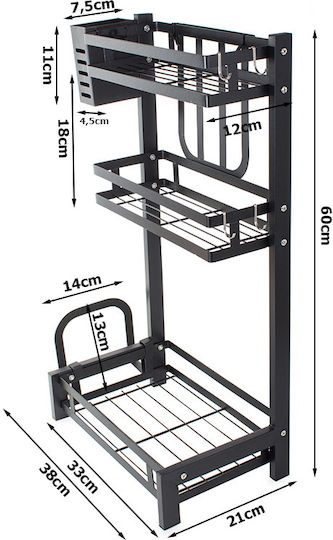 Suport De Masă Metalic 40x35x22.5cm Negru