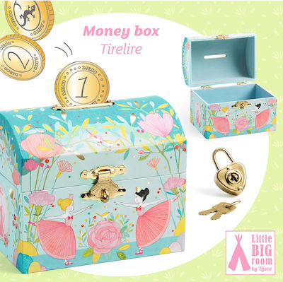 Djeco Money Box Wooden 12x10x8cm