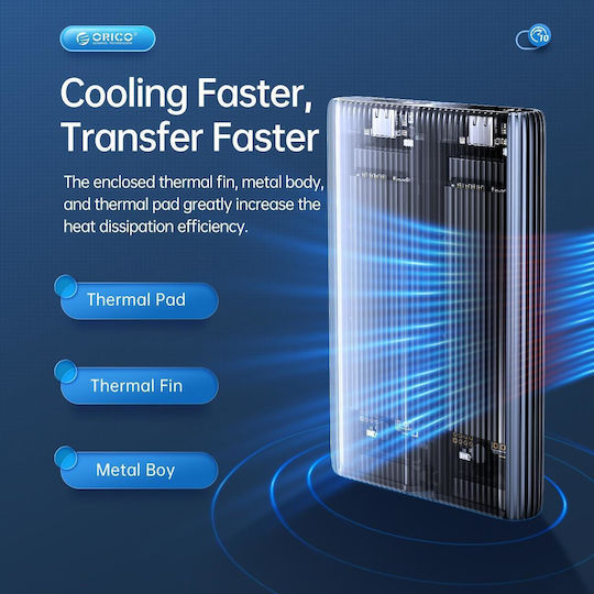 Orico Case for Hard Drive M.2 SATA III with Connection USB 3.2 Gray