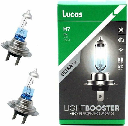 Lucas Лампи Автомобила H4 / P43T Халогенни Бял 12V 2бр