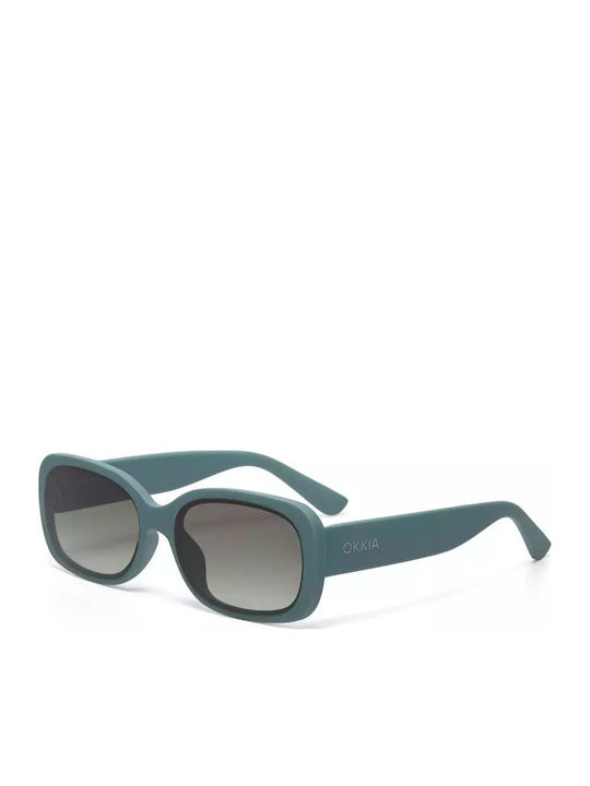 Okkia Chiara Women's Sunglasses with Blue Horn-Rimmed Frame and Black Lens OK028GS