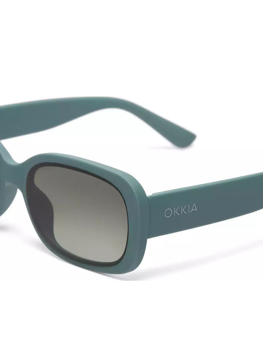 Okkia Chiara Women's Sunglasses with Blue Horn-Rimmed Frame and Black Lens OK028GS