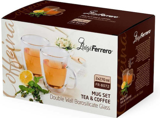 Luigi Ferrero Mug Glass Transparent 270ml 2pcs Luigi Ferrero Mug Glass Transparent 270ml 2pcs