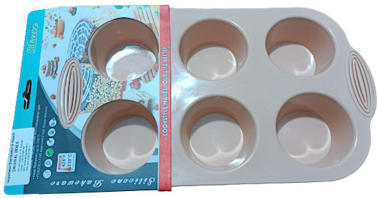 Formă de Patiserie pentru Cupcakes/Muffins din Silicon 6 Locuri 30x18buc 1buc