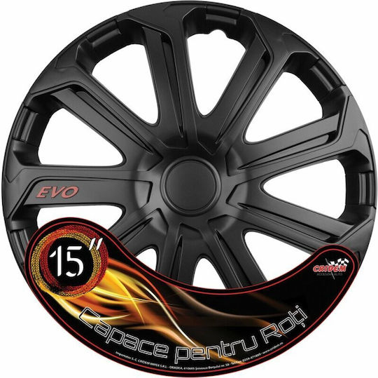 Set Capace De Roți Auto Cridem Evo 4 Bucăți Negru 15''