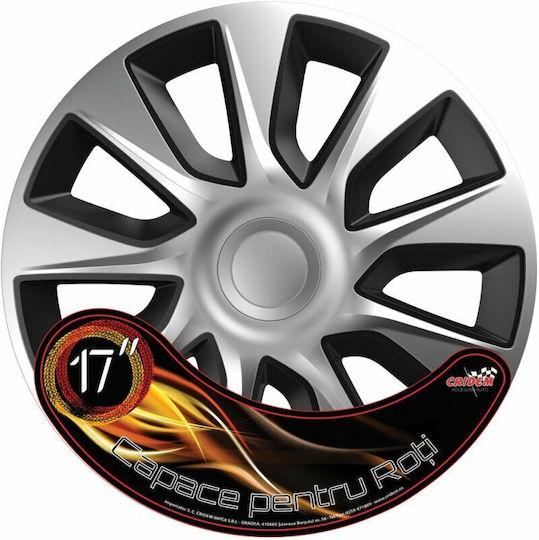 Комплект калъфи за джанти Cridem Stratos 4бр - сребристо/черно - 17''