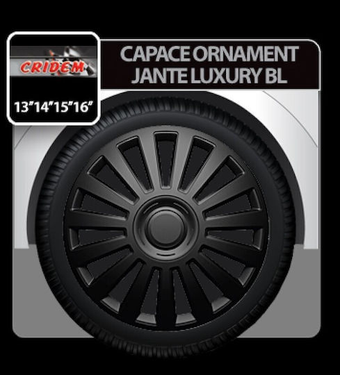 Капачки за джанти Luxury Bl 4бр - Черни - 14''
