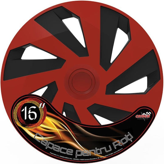 Wheel Covers Set Cridem Vector 4pcs - Red/black - 16''