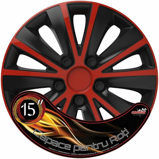 Wheel Covers Set Cridem Rapide 4pcs - Red/black - 15''
