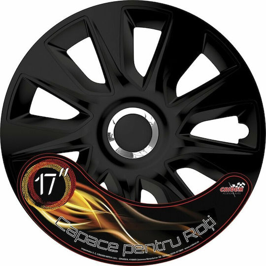 Wheel Covers Set Cridem Stratos Rc 4pcs - Black/chrome - 17''