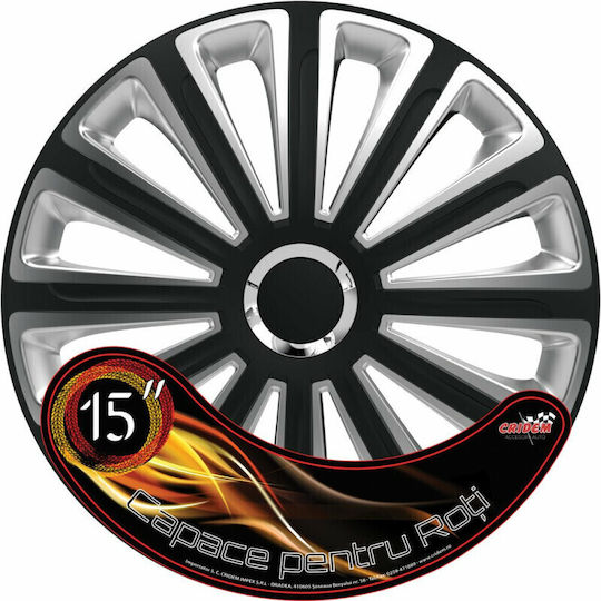 Wheel Covers Set Cridem Trend Rc 4pcs - Black/silver - 15''