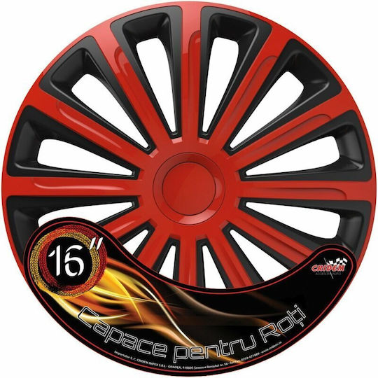 Wheel Covers Set Cridem Trend 4pcs - Red/black - 16''
