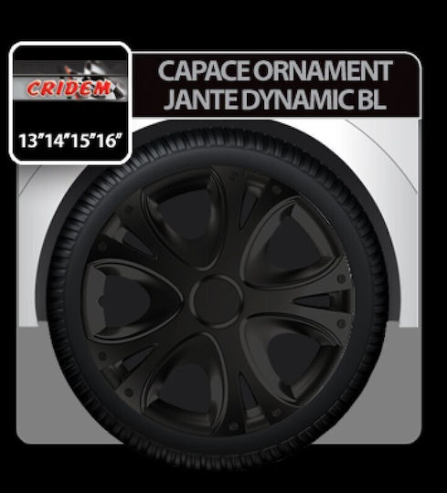 Капаци за джанти Dynamic Bl 4бр - черни - 15''