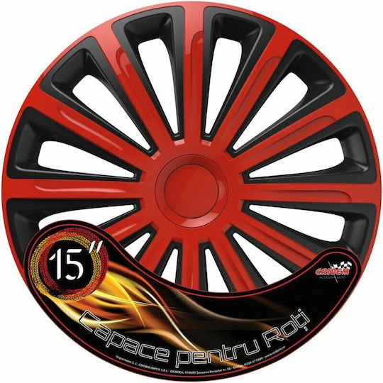Wheel Covers Set Cridem Trend 4pcs - Red/black - 15''
