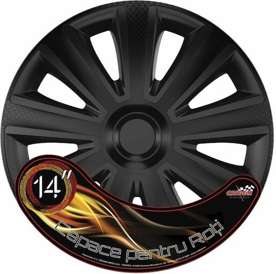 Wheel Covers Set Cridem Aviator Carbon 4pcs - Black - 14''